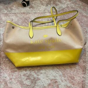 Kate Spade Vibrant Yellow and Cream Tote